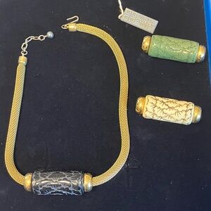 VINTAGE 1975 GIVENCHY ASIAN INSPIRED INTERCHANGEABLE CHOKER NECKLACE